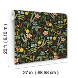 Herb Garden Black by Rifle Paper Co. Botanical Premium Peel & Stick Wallpaper – York Wallcoverings PSW1676RL