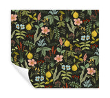 Herb Garden Black by Rifle Paper Co. Botanical Premium Peel & Stick Wallpaper – York Wallcoverings PSW1676RL