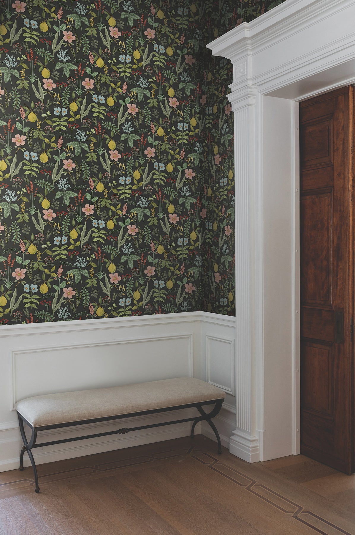 Herb Garden Black by Rifle Paper Co. Botanical Premium Peel & Stick Wallpaper – York Wallcoverings PSW1676RL