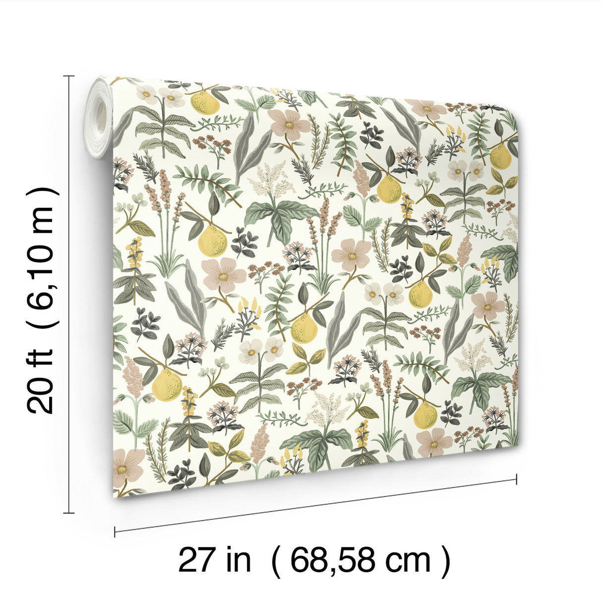 Herb Garden Cream by Rifle Paper Co. Botanical Premium Peel + Stick Wallpaper – York Wallcoverings PSW1678RL