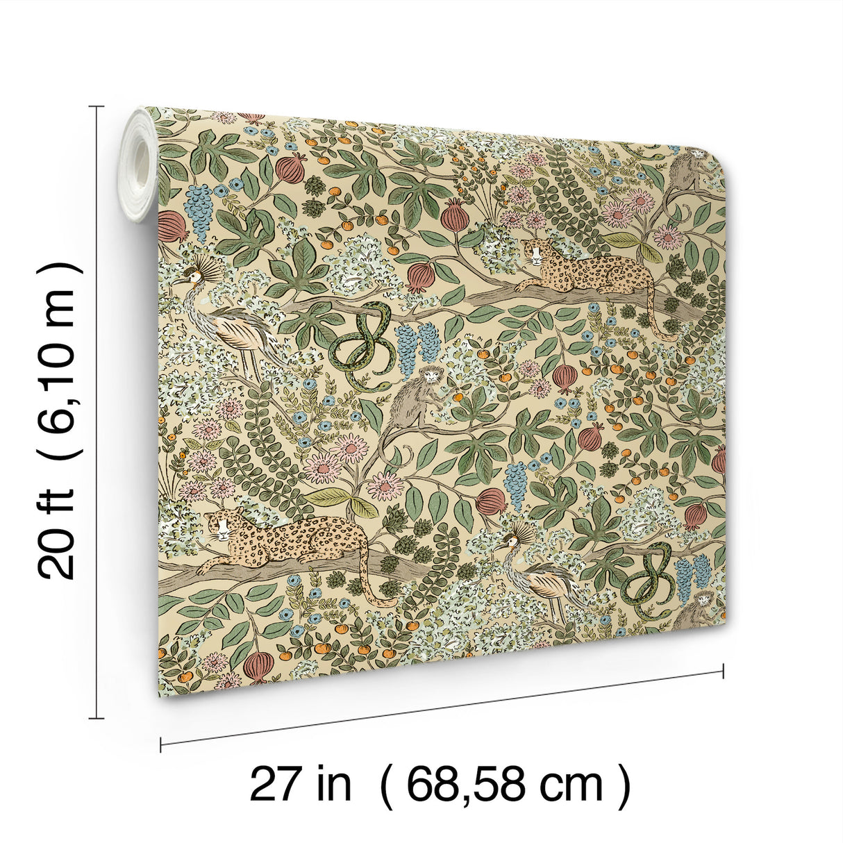 Safari Beige by Rifle Paper Co. Jungle Toile Premium Peel + Stick Wallpaper – York Wallcoverings PSW1679RL