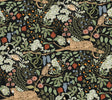 Rifle Paper Co. Safari Black Jungle Toile peel and stick wallpaper with animals and foliage on a black background, roll 27 in x 20 ft.