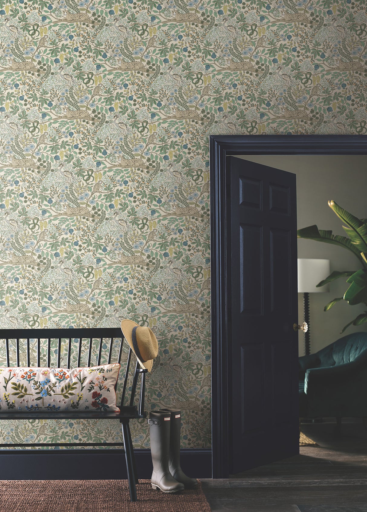 Safari Cream by Rifle Paper Co. Jungle Toile Premium Peel + Stick Wallpaper – York Wallcoverings PSW1681RL