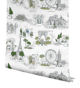 Travel Sketches Blue by Rifle Paper Co. Premium Peel + Stick Wallpaper – York Wallcoverings PSW1682RL