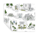Travel Sketches Blue by Rifle Paper Co. Premium Peel + Stick Wallpaper – York Wallcoverings PSW1682RL