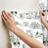 Travel Sketches Blue by Rifle Paper Co. Premium Peel + Stick Wallpaper – York Wallcoverings PSW1682RL