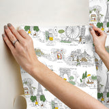 Travel Sketches Yellow by Rifle Paper Co. Globetrotter Premium Peel & Stick Wallpaper – York Wallcoverings PSW1683RL