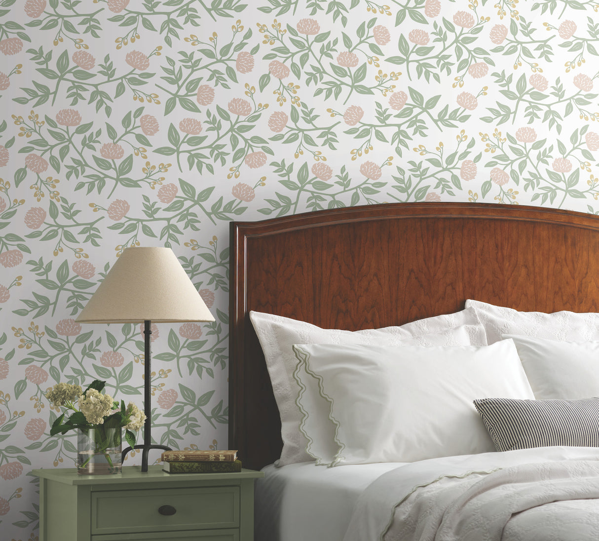 Peonies Blush by Rifle Paper Co. Floral Premium Peel & Stick Wallpaper – York Wallcoverings PSW1685RL