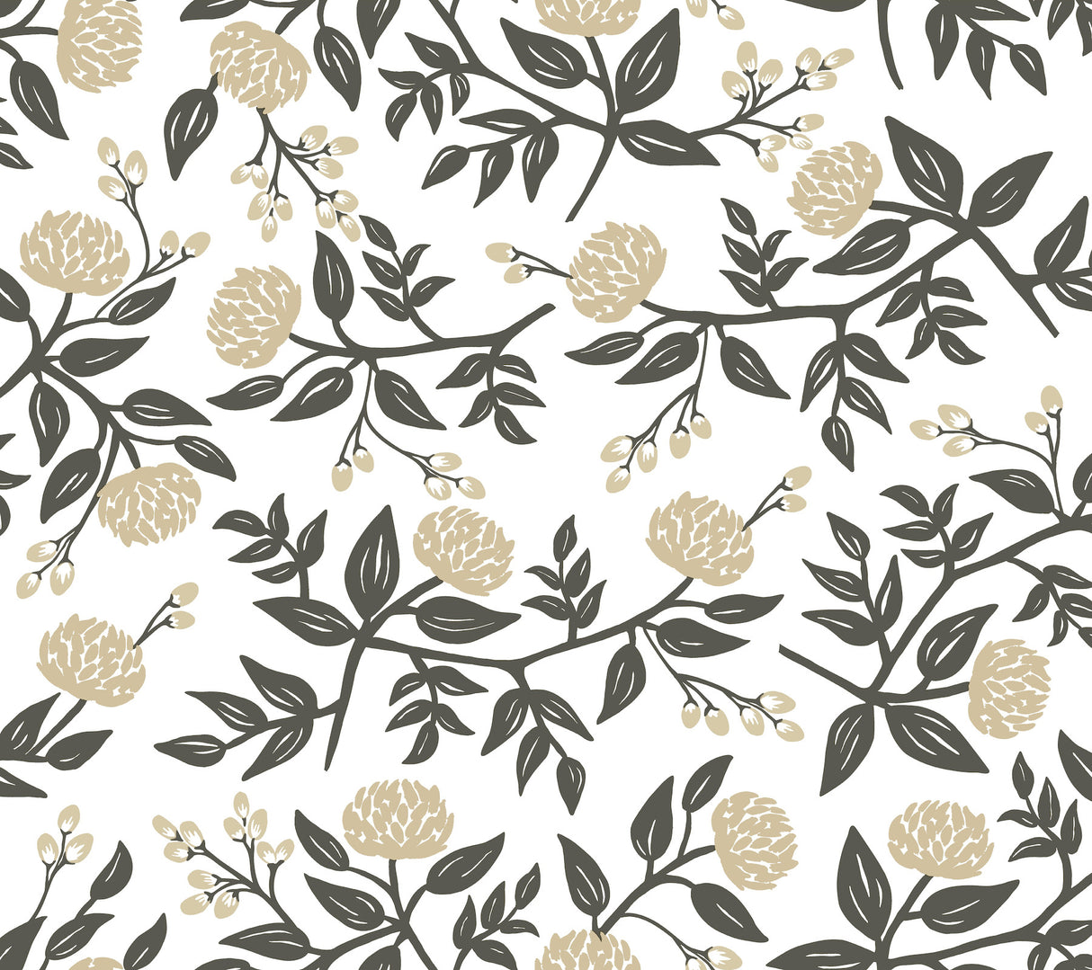 Rifle Paper Co. Peonies Gold Floral Premium Peel & Stick Wallpaper, 27 in x 20 ft roll, PSW1686RL