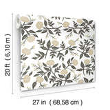 Peonies Gold by Rifle Paper Co. Floral Premium Peel & Stick Wallpaper – York Wallcoverings PSW1686RL