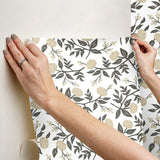 Peonies Gold by Rifle Paper Co. Floral Premium Peel & Stick Wallpaper – York Wallcoverings PSW1686RL
