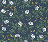 Peonies Navy Floral Premium Peel & Stick Wallpaper by Rifle Paper Co., PSW1687RL