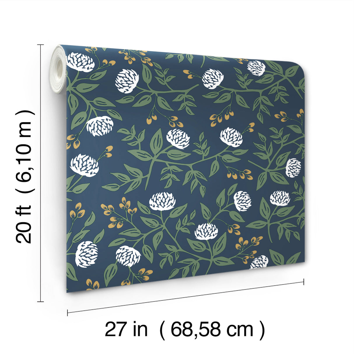 Peonies Navy by Rifle Paper Co. Floral Premium Peel & Stick Wallpaper – York Wallcoverings PSW1687RL