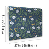 Peonies Navy by Rifle Paper Co. Floral Premium Peel & Stick Wallpaper – York Wallcoverings PSW1687RL