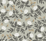 Rifle Paper Co. Peonies Grey premium peel & stick wallpaper roll, 27 in x 20 ft (about 45 sq ft)