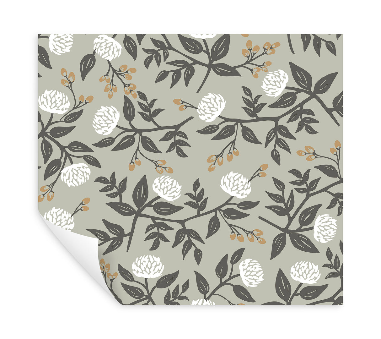 Peonies Grey by Rifle Paper Co. Floral Premium Peel + Stick Wallpaper – York Wallcoverings PSW1688RL