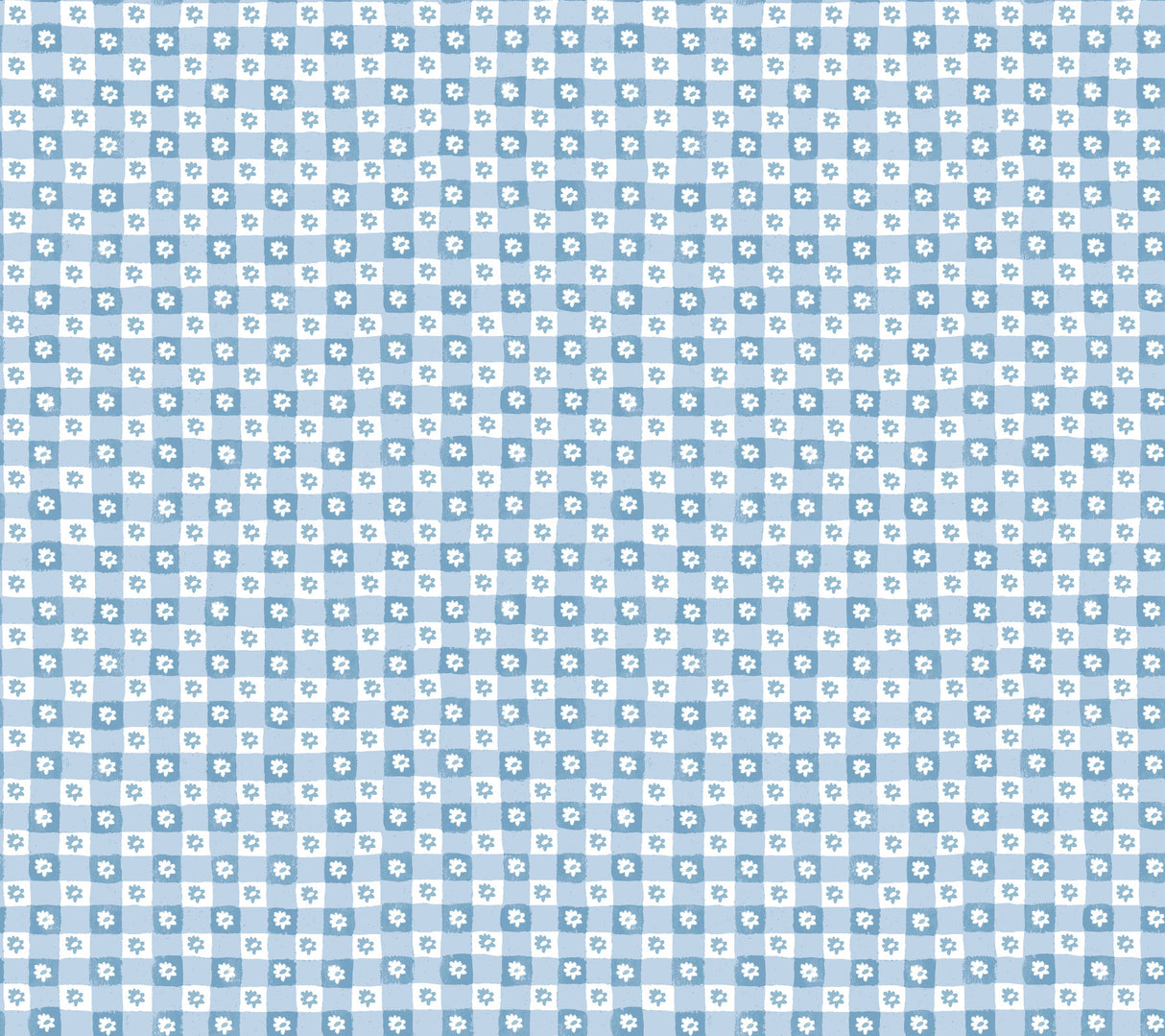 Daisy Gingham Blue Floral Check Premium Peel & Stick Wallpaper – Rifle Paper Co. PSW1689RL