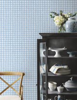 Daisy Gingham Blue by Rifle Paper Co. Floral Check Premium Peel + Stick Wallpaper – York Wallcoverings PSW1689RL