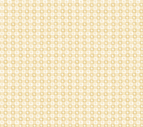 Rifle Paper Co. Daisy Gingham Yellow Floral Check Premium Peel & Stick Wallpaper swatch – PSW1692RL