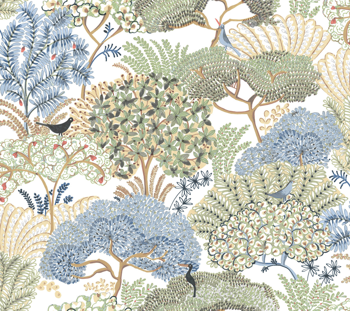 Everbloom Forest Butter Botanical Peel and Stick Wallpaper by York Wallcoverings - PSW1695RL