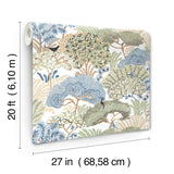 Everbloom Forest Butter by York Wallcoverings Garden Muse Botanical Tropical Trees and Birds Peel and Stick Wallpaper Roll - PSW1695RL