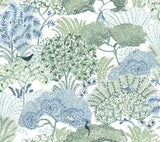 Everbloom Forest Green Botanical Peel and Stick Wallpaper by York Wallcoverings - PSW1697RL