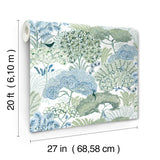 Everbloom Forest Green Botanical Peel and Stick Non Woven Wallpaper by York Wallcoverings Garden Muse Premium Peel Stick Collection PSW1697RL