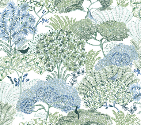 Everbloom Forest Green Botanical Peel and Stick Wallpaper by York Wallcoverings - PSW1697RL