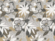 Fantasium Black Floral Peel and Stick Wallpaper by York Wallcoverings PSW1698RL - Bohemian Botanical Floral Pattern in Brown, Grey, and Black