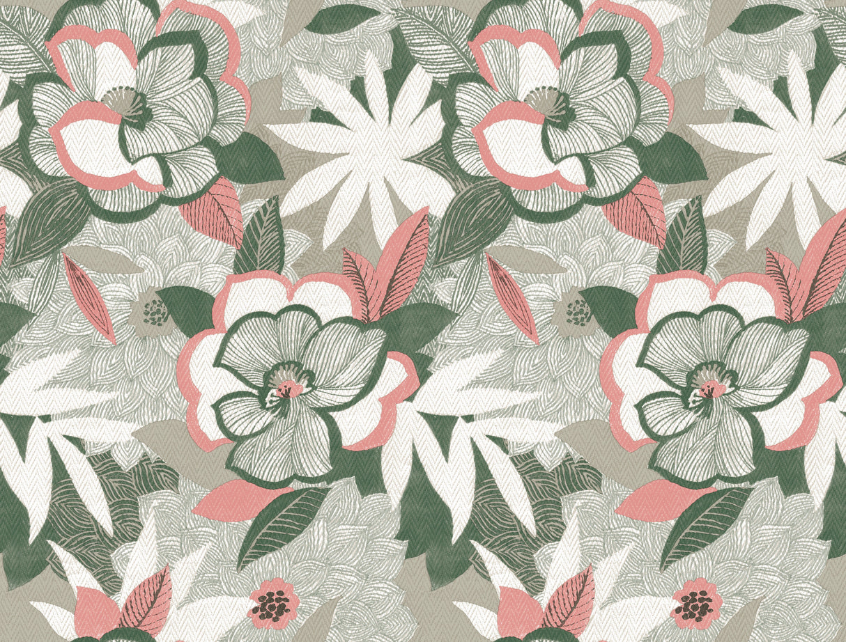 Fantasium Coral Floral Peel and Stick Wallpaper by York Wallcoverings - PSW1700RL