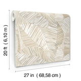 Crown Canopy Neutral Palm by York Wallcoverings Tropical Botanical Peel and Stick Removable Non Woven Wallpaper 27in x 20ft - PSW1705RL