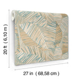 Crown Canopy Teal Palm by York Wallcoverings Garden Muse Premium Peel and Stick Non Woven Botanical Wallpaper Roll - PSW1706RL