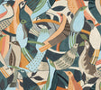 Fauvist Flock Coral Abstract Peel and Stick Wallpaper by York Wallcoverings - PSW1707RL