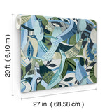 Fauvist Flock Green Abstract Peel and Stick Wallpaper by York Wallcoverings - PSW1708RL