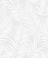Tossed Palm white matte paintable palm leaf wallpaper pattern