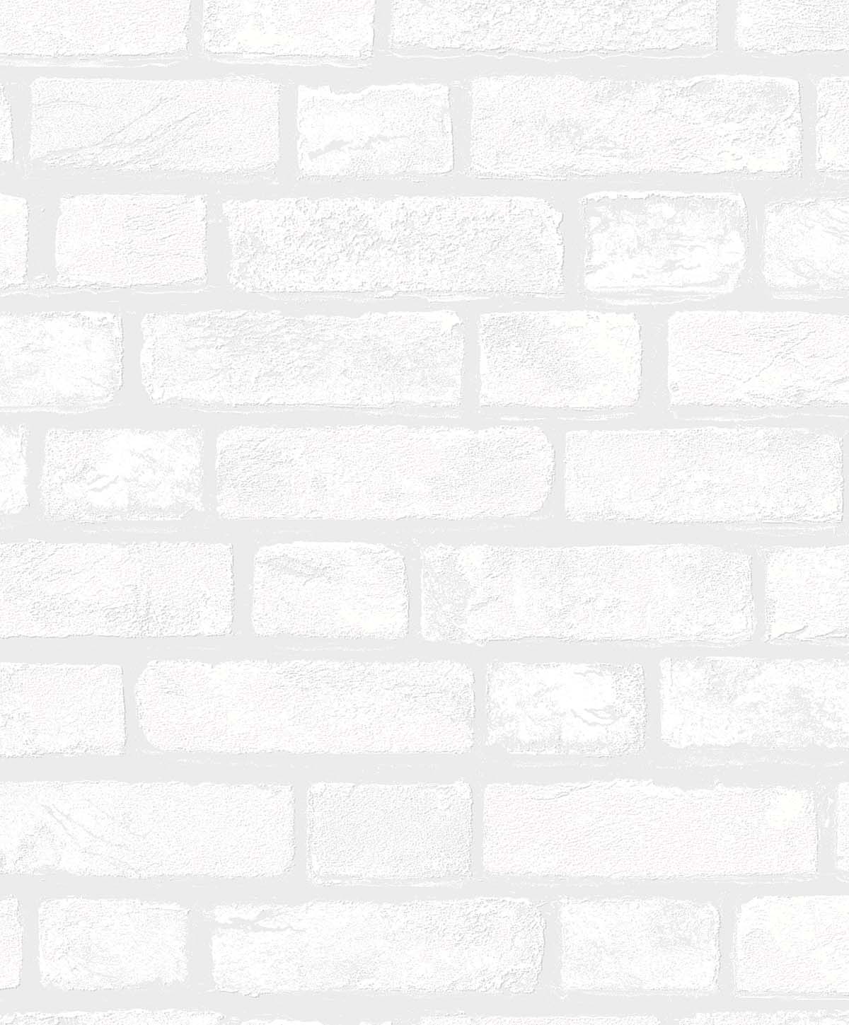 White vintage brick paintable wallpaper pattern