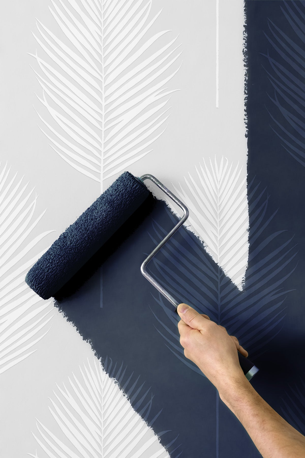 Palm Leaf White by Paintable Wallpaper Paintable Palm Leaf Wallpaper – Seabrook Designs PW20600