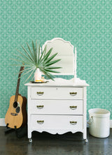 Floral Geo Green by InHome Peel and Stick Geometric Floral Pattern Wallpaper Single Roll 20.5 in Wide x 18 ft Long Coverage 30.8 sq ft - PWS4802