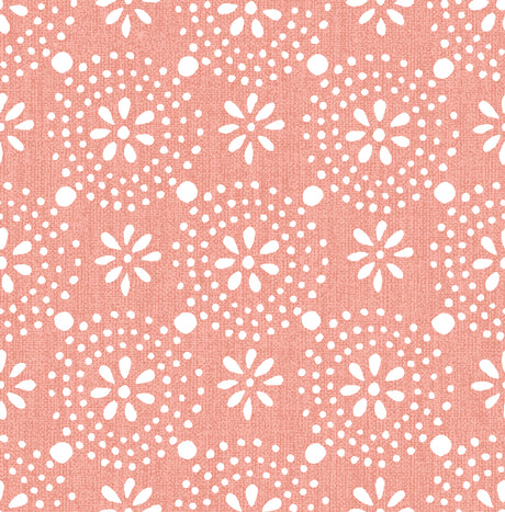 Floral Geo Coral Peel and Stick Wallpaper by InHome WallPops - PWS4803