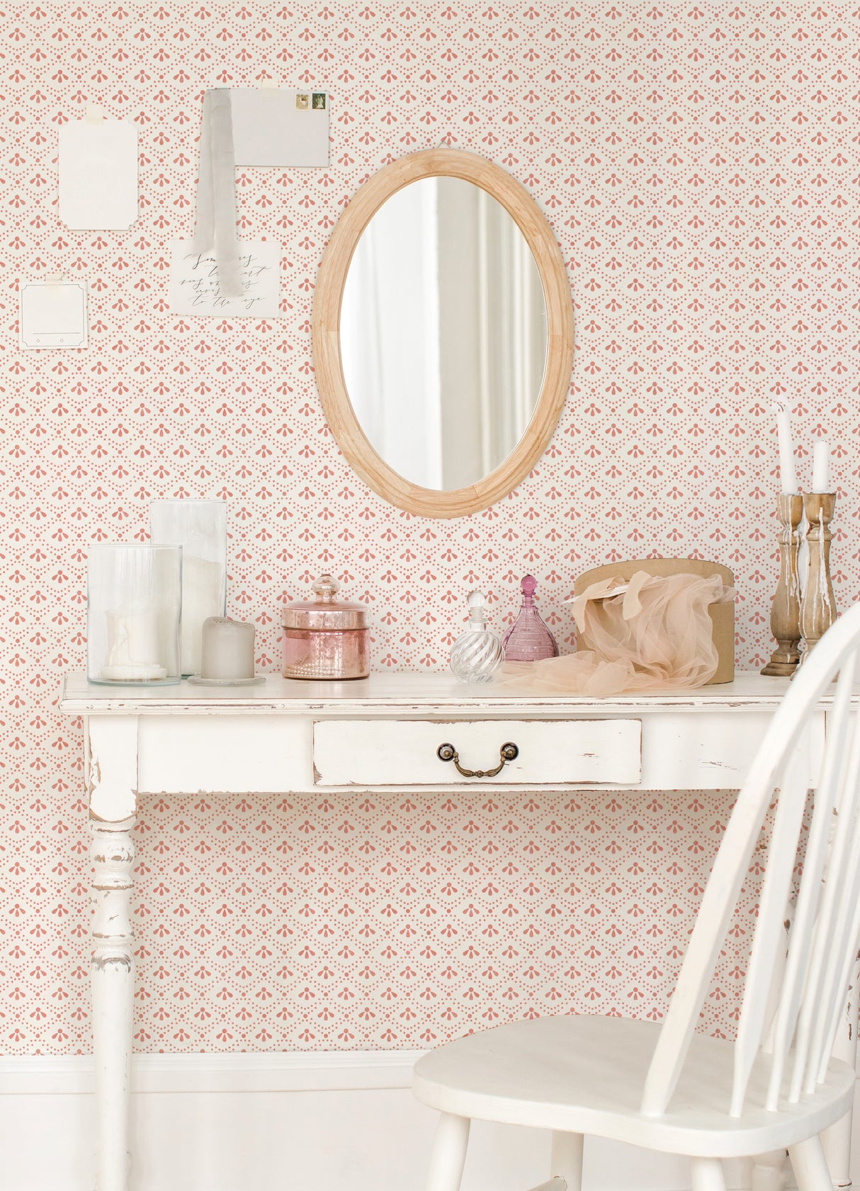 Tonal Scallop Blue by InHome Peel and Stick Wallpaper WallPops Collection 20.5 inches x 18 feet Straight Match About 30.8 sq ft Coverage - PWS4804