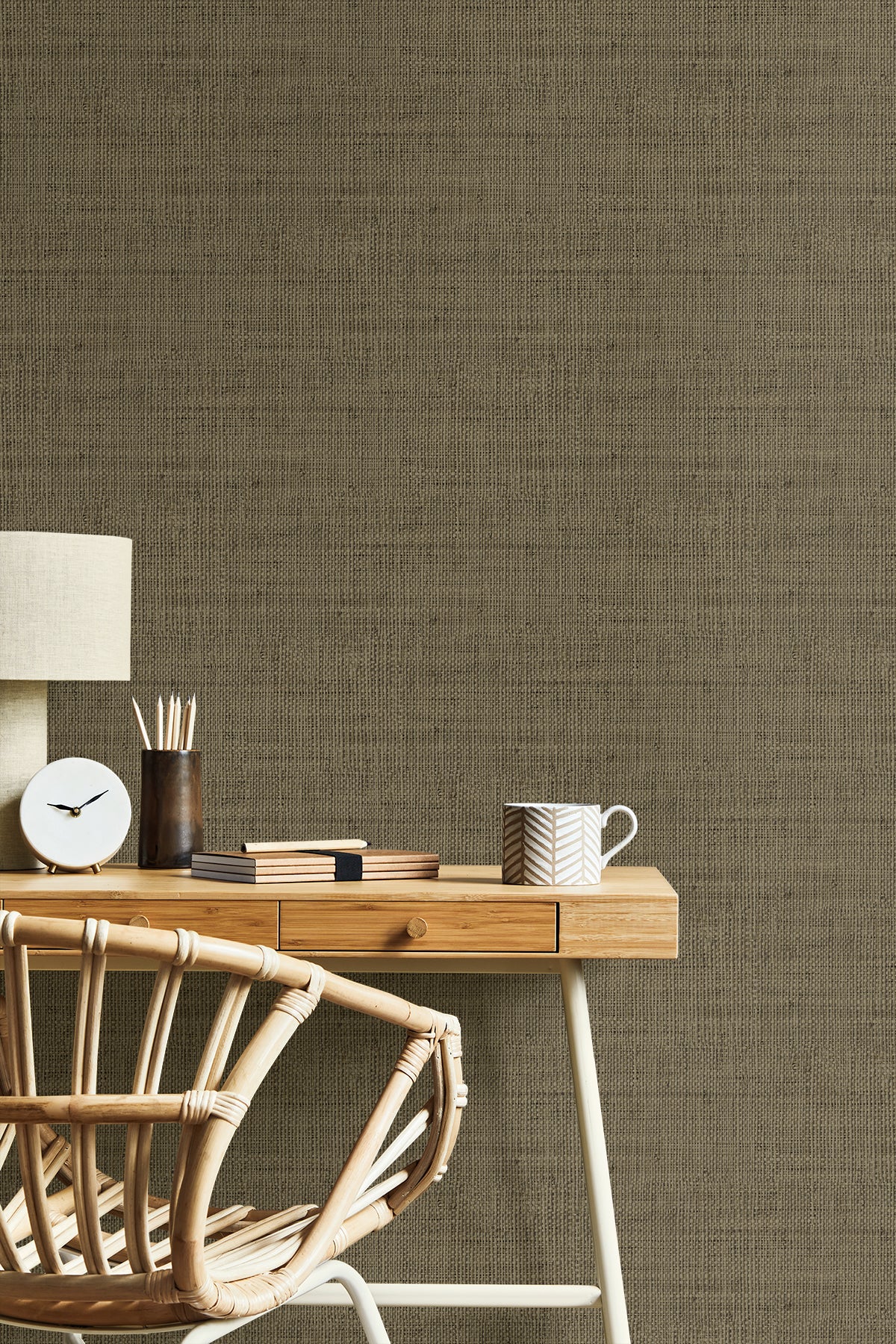 Wild Bind Coffee by Raffia Faux Weave Vinyl Wallpaper – Seabrook Designs RA40316