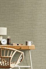 Wild Bind Taupe by Raffia Faux Weave Vinyl Wallpaper – Seabrook Designs RA40317