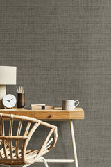 Wild Bind Grey Storm by Raffia 27" Type II Faux Weave Vinyl Wallpaper – Seabrook Designs RA40319