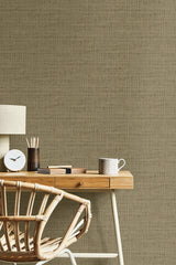 Wild Bind Cafe Latte by Raffia Matte Faux Weave Type II Vinyl Wallpaper – Seabrook Designs RA40350