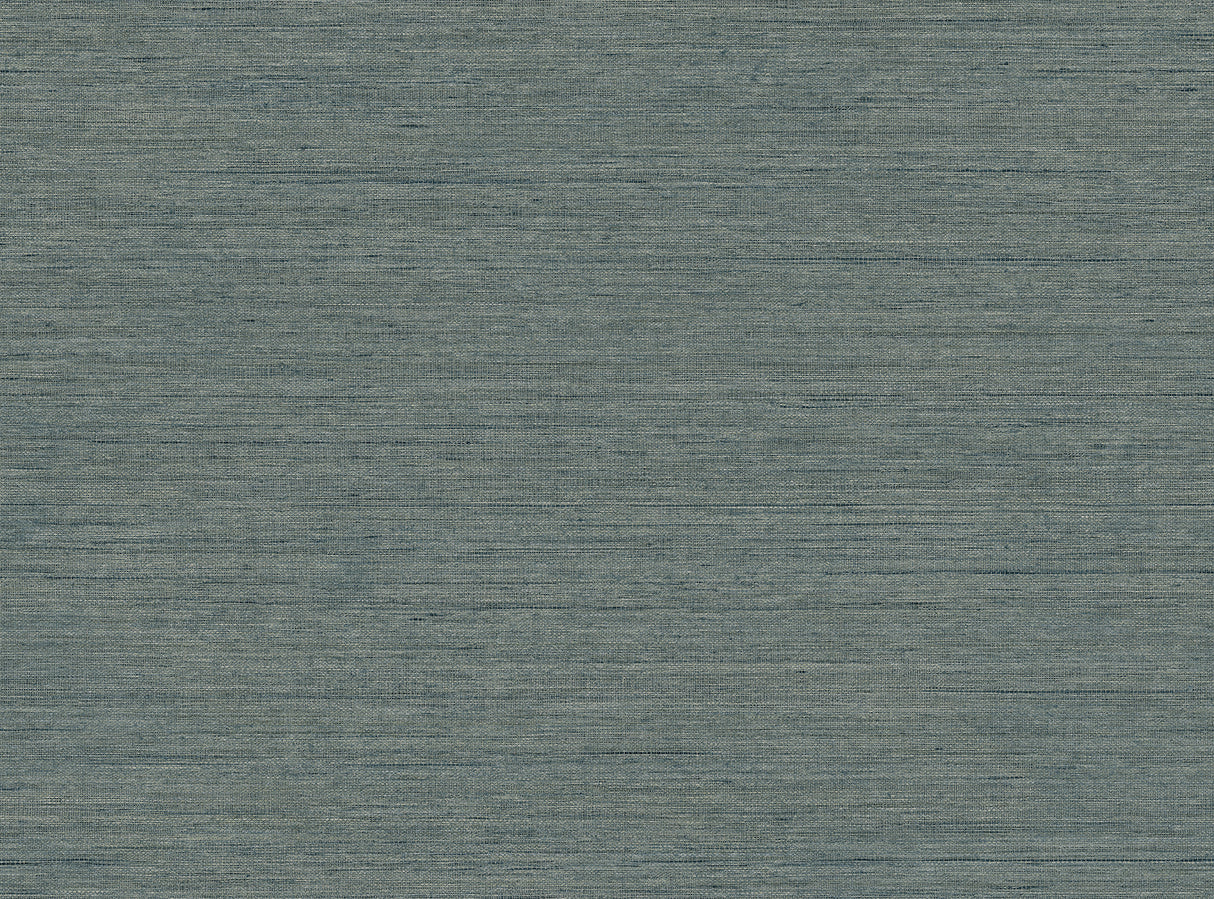 Threaded wallpaper in Aerial Blue faux linen texture