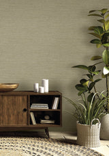Threaded Oyster by Raffia Faux Linen Wallpaper – Seabrook Designs RA40911