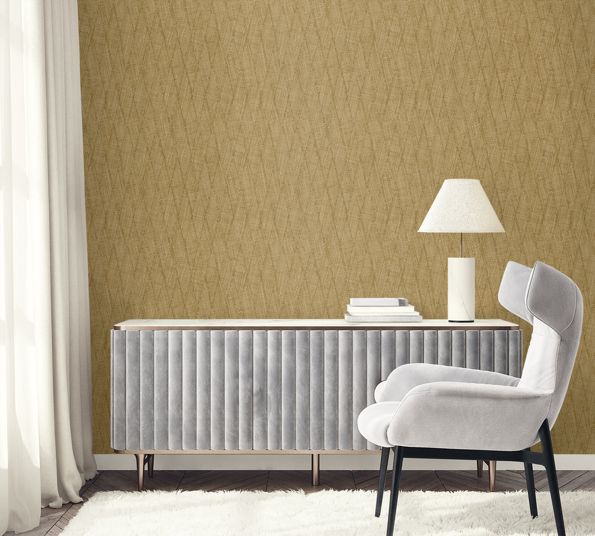 Sun Woven Tawny Brown by Raffia Matte Faux Weave Type II Vinyl Wallpaper – Seabrook Designs RA41210