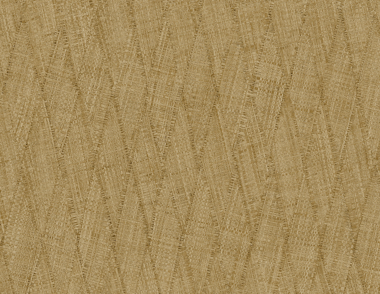 Sun Woven wallpaper in tawny brown with a matte faux weave texture