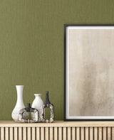 Natural Tether Moss by Raffia Stria Texture Type II Vinyl Wallpaper – Seabrook Designs RA41516