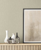 Natural Tether Seashell by Raffia Textured Stria Vinyl Wallpaper – Seabrook Designs RA41522